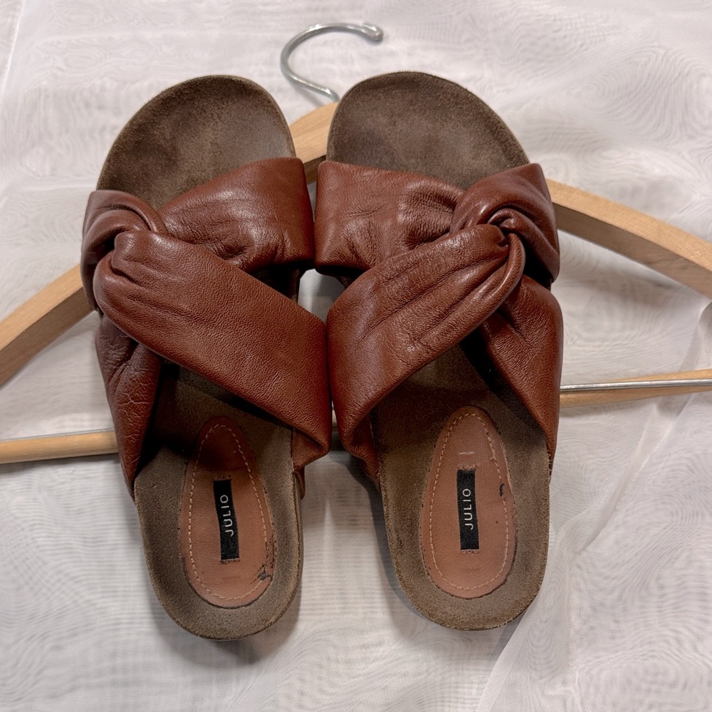 Women's Brown Slide Sandals